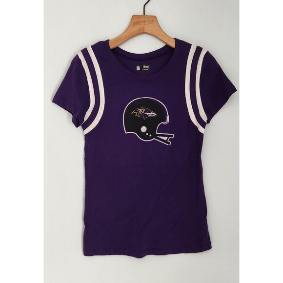 Baltimore Ravens T-Shirt NFL Team Apparel Purple Crew Neck Womens Size Large EUC - Picture 3 of 9